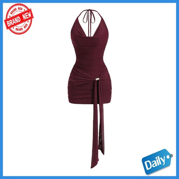 sachin and babi light blue dress Halter Tie Mini Dress main image 0